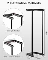 LIVEHITOP Towel Rack Wall Mounted 75cm Black Stainless Steel High Capacity view 2
