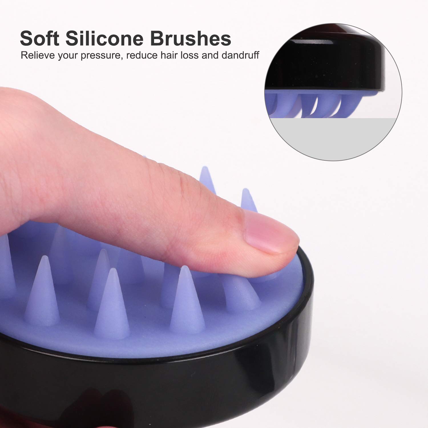 Hair Scalp Massager, Heeta Shampoo Brush with Soft Silicone Head Massager (Black) : Beauty