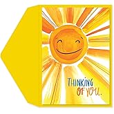 Graphique Sunshine Get Well Card | Feel Better Soon | Recovery | Family and Friends | Glitter Accents | Color-Coordinated Envelope | 5" x 7"