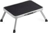 SONGMICS Single Step Folding Ladder GSL001G01 Dove Grey 150 kg