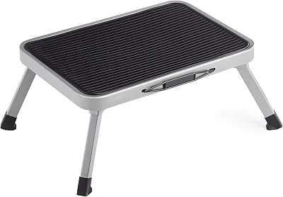SONGMICS Single Step Folding Ladder GSL001G01 Dove Grey 150 kg