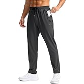 Pudolla Men's Lightweight Hiking Pants Quick-Dry Outdoor Sweatpants with Zipper Pockets for Casual Travel Athletic Workout