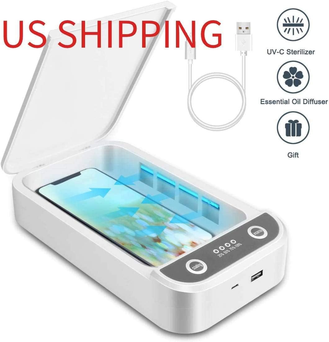 UV Cell Phone Sanitizer w/Mercury LAMP, SUPERONE UV Light Phone Sterilizer Cleaner with Aromatherapy Function Disinfector for Smart Phone, Toothbrush, Makeup Tool, Glasses, Jewelry and More