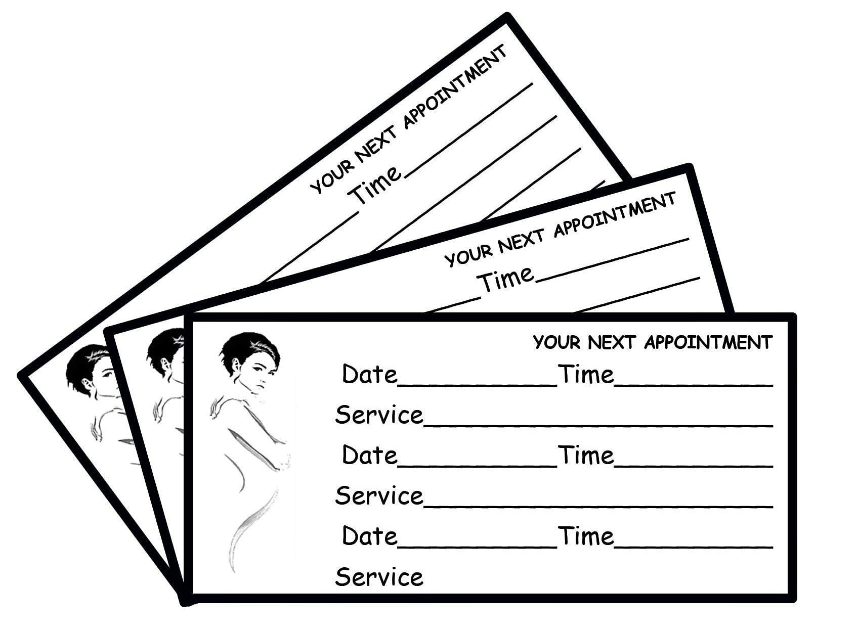 Appointment Reminder Cards for Business, Beauty Treatment, Hairdresser, Massage Therapist, Grooming – for Next Three appointments – Bulk Pack of 100pcs