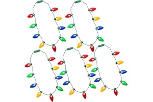CPPSLEE Christmas Light Up Bulb Necklace, LED Xmas Bulb Necklace for Ugly Sweater, New Year Party Favor