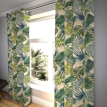 Mcalister Textiles Palm Leaf Exotic Emerald Green Palm Tree