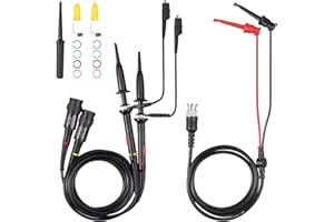 Jkowueom P2200 Oscilloscope Probe with Accessories Kit 200MHz Oscilloscope Clip Probes 1X 10X with BNC Mini Test Lead