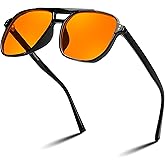 FEISEDY Amber Blue Light Glasses for Computer Gaming Orange/Yellow lens Anti Eyestrain Sleep Glasses G2835