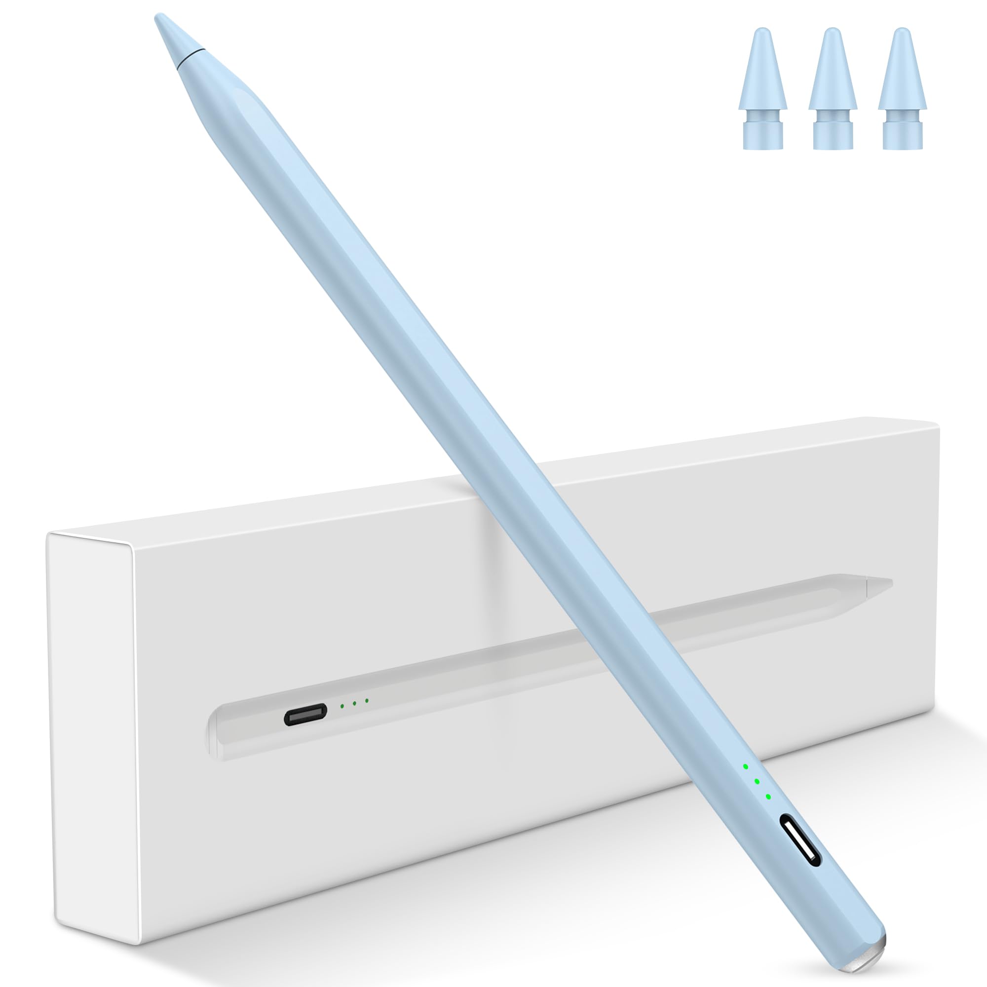 Stylus Pen for iPad 2025-2018, 15 Mins Fast Charge Pencil for iPad A16 11th/10th/9-6th Gen, Air M3 M2 11"/13"/5/4/3, Pro M4 11"/12.9"/13", Mini A17 Pro/6/5th, Tilt Sensitivity & Palm Rejection