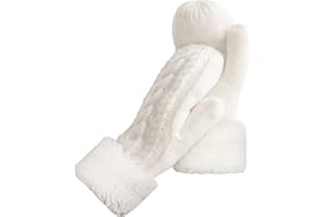 AURUZA Winter Warm Mittens for Women, Cozy Thick Knitted Gloves & Mittens Warm Soft Lining Cold Weather Accessories Gifts