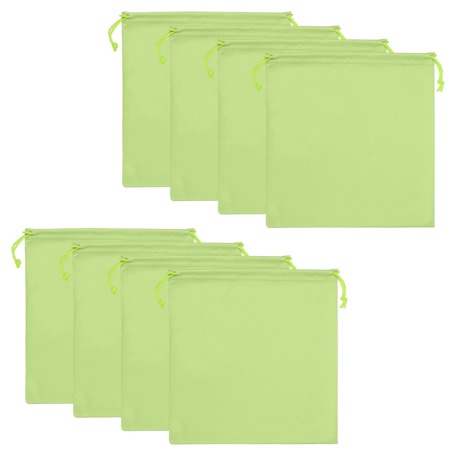 PATIKIL Sunglasses Pouch Bag 5.9 x 5.9 Inch, 8 Pcs Soft Microfiber Eyeglasses Storage Case Foldable Adjustable Drawstring Bag for Sunglasses Glasses Camera Lenses Phone, Green