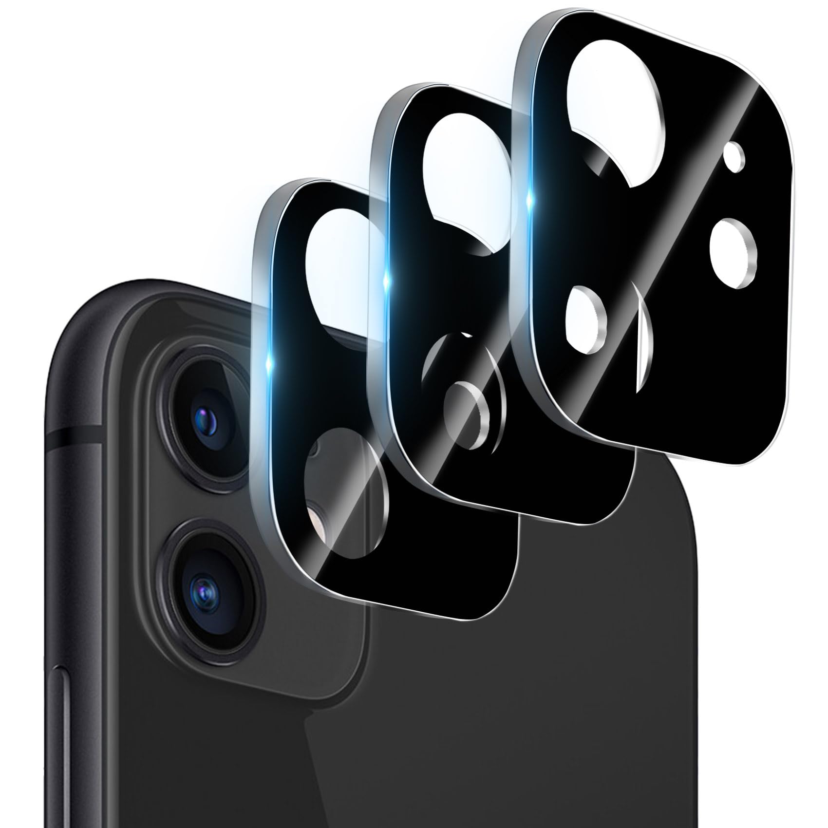Photo 1 of Dengduoduo 3 Pack Camera Lens Protector for iPhone 11 6.1" & iPhone 12 Mini 5.4", Tempered Glass, Ultra HD, 9H Hardness, Anti-Scratch, Case Friendly, Easy to Install [No Affect on Night Shots]