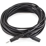 Monoprice 100650 25-Feet 3.5mm Stereo Plug/Jack M/F Cable, Black (Discontinued by Manufacturer)