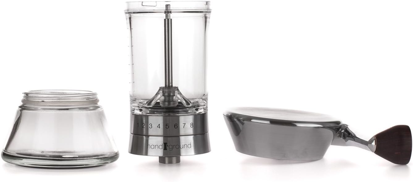 Handground Precision Coffee Grinder Manual Ceramic Burr Mill Brushed