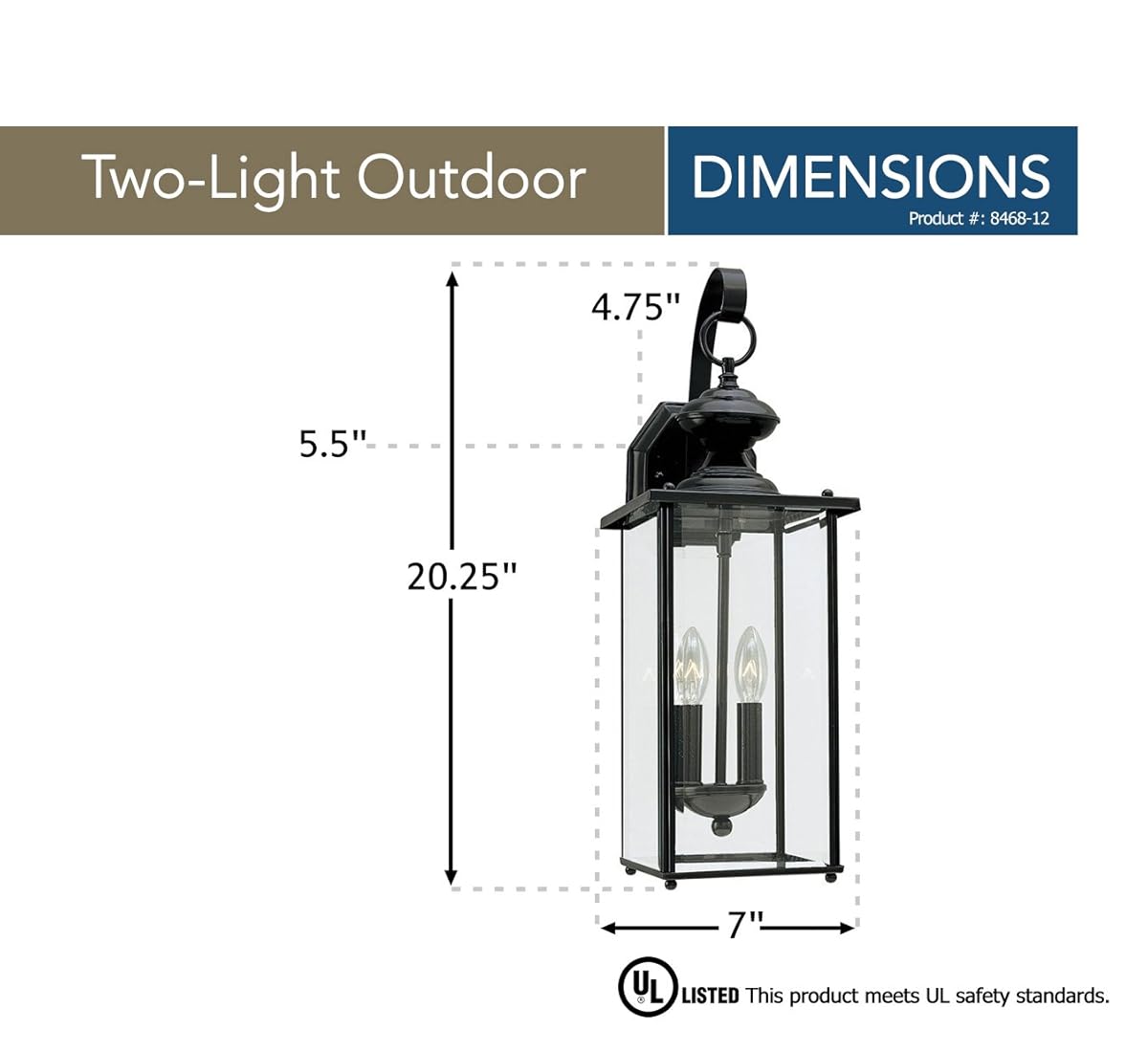 Sea Gull Lighting 846812 Jamestowne TwoLight Outdoor Wall Lantern