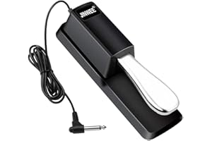 JINWEE Piano Sustain Pedal，Digital Piano and Keyboard Sustain Pedal with Polarity Switch Compatible for Most Digital Pianos, Yamaha, Casio and MIDI Keyboards(Black)