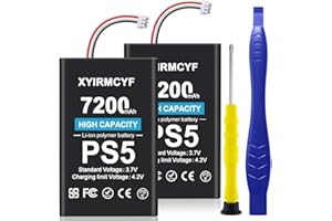 XYIRMCYF 2PCS PS5/LIP1708 Battery (2024 New Upgrade), 7200mAh New 0 Cycle High Capacity Battery for PlayStation 5 Controller CFI-ZCT1W