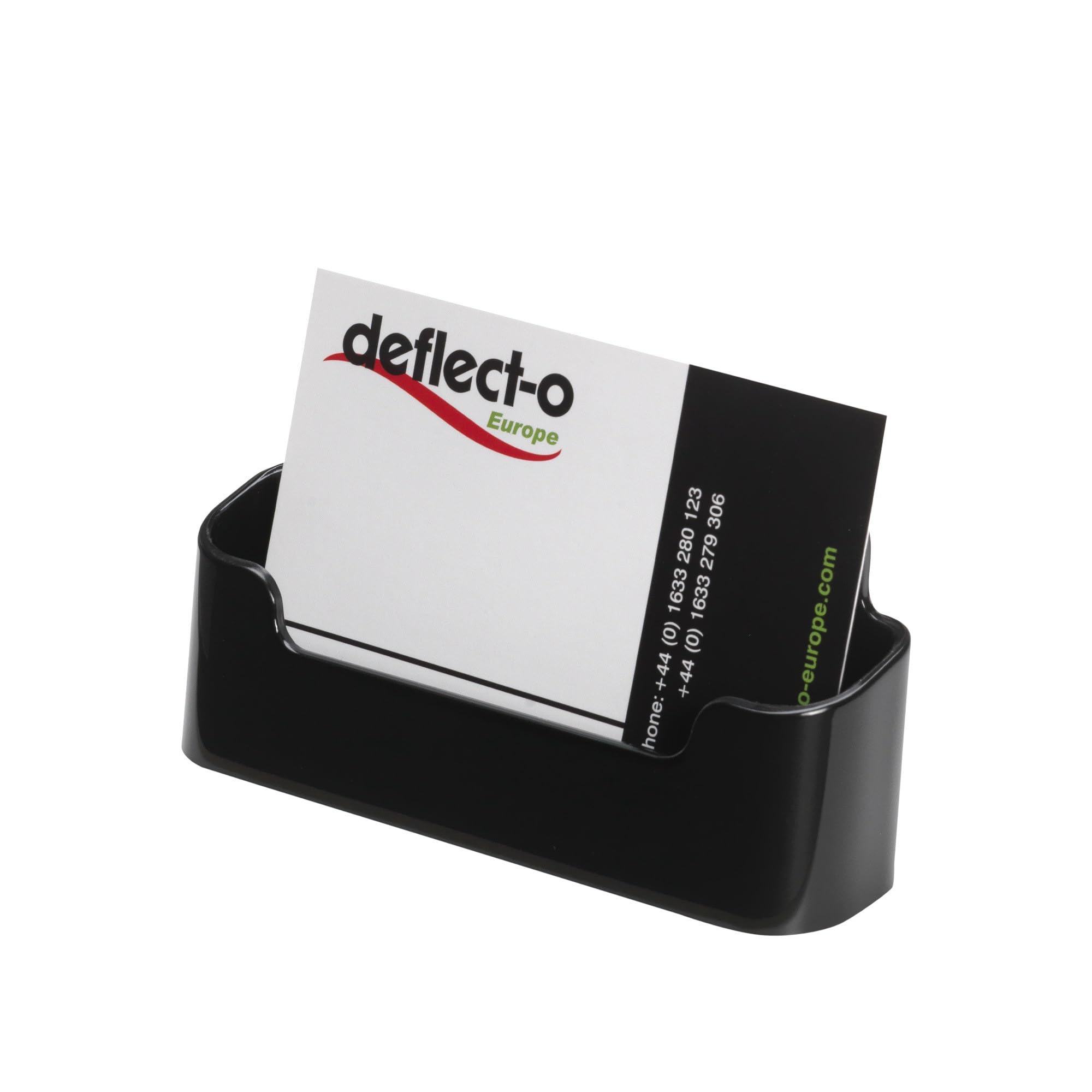Deflecto Single Landscape Business Card Holder 70104 - Black