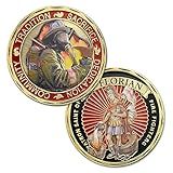 atsknsk St Florian Patron Saint of Firefighters Challenge Coin United States Prayer