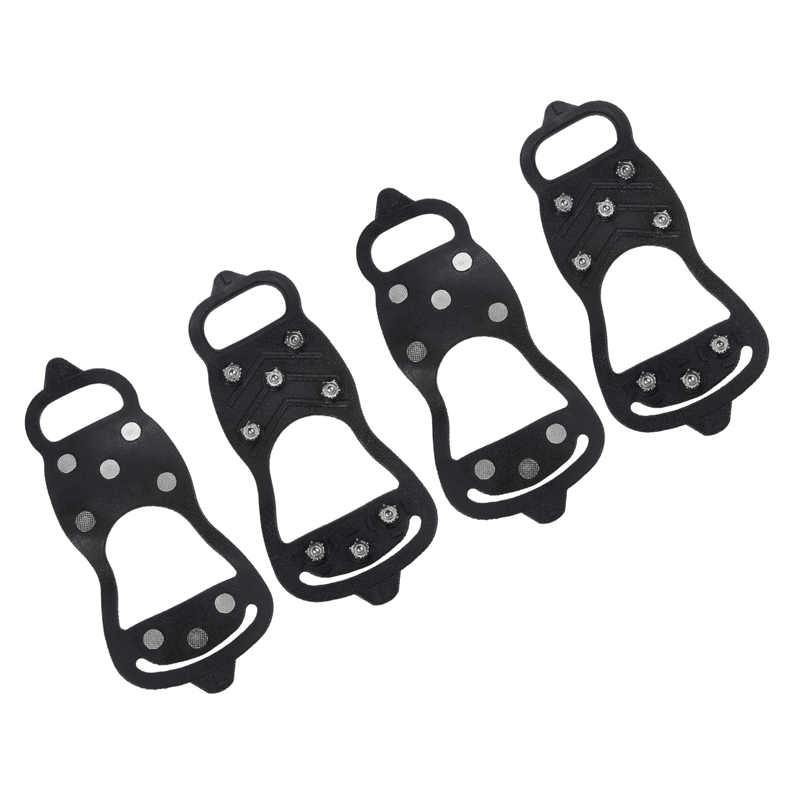 PATIKIL 10.6" Ice Cleats, 2 Pairs Snow Traction Cleat Anti Slip 8-Studs Silicone Crampons Gripper Spikes Claw for Shoes and Boots, Black