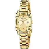 Diaofendi Petite Square Gold Women’s Watch, Elegant Waterproof Ladies Analog Watch, Japanese Quartz Movement, Stainless Steel Strap with Adjustment Tool for Perfect Fit (D36321-All Gold)