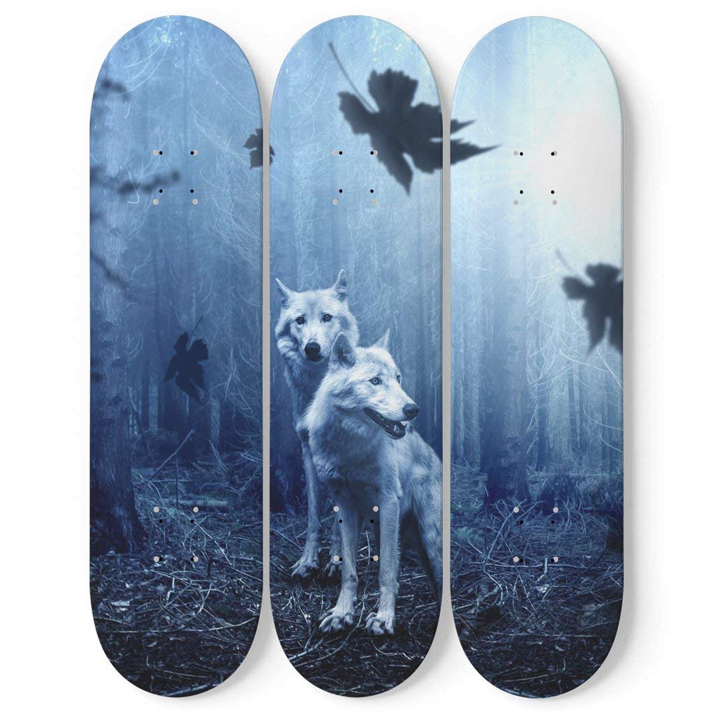 Amazon Com Awesome Fun Stuff Wolf Skateboard Wall Art Decor 3
