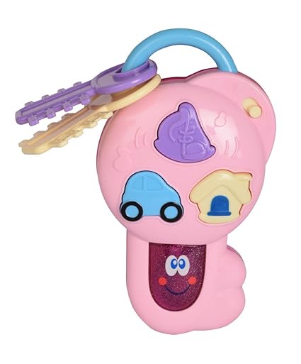 Offspring Musical Car Key Shape Toy, Pink