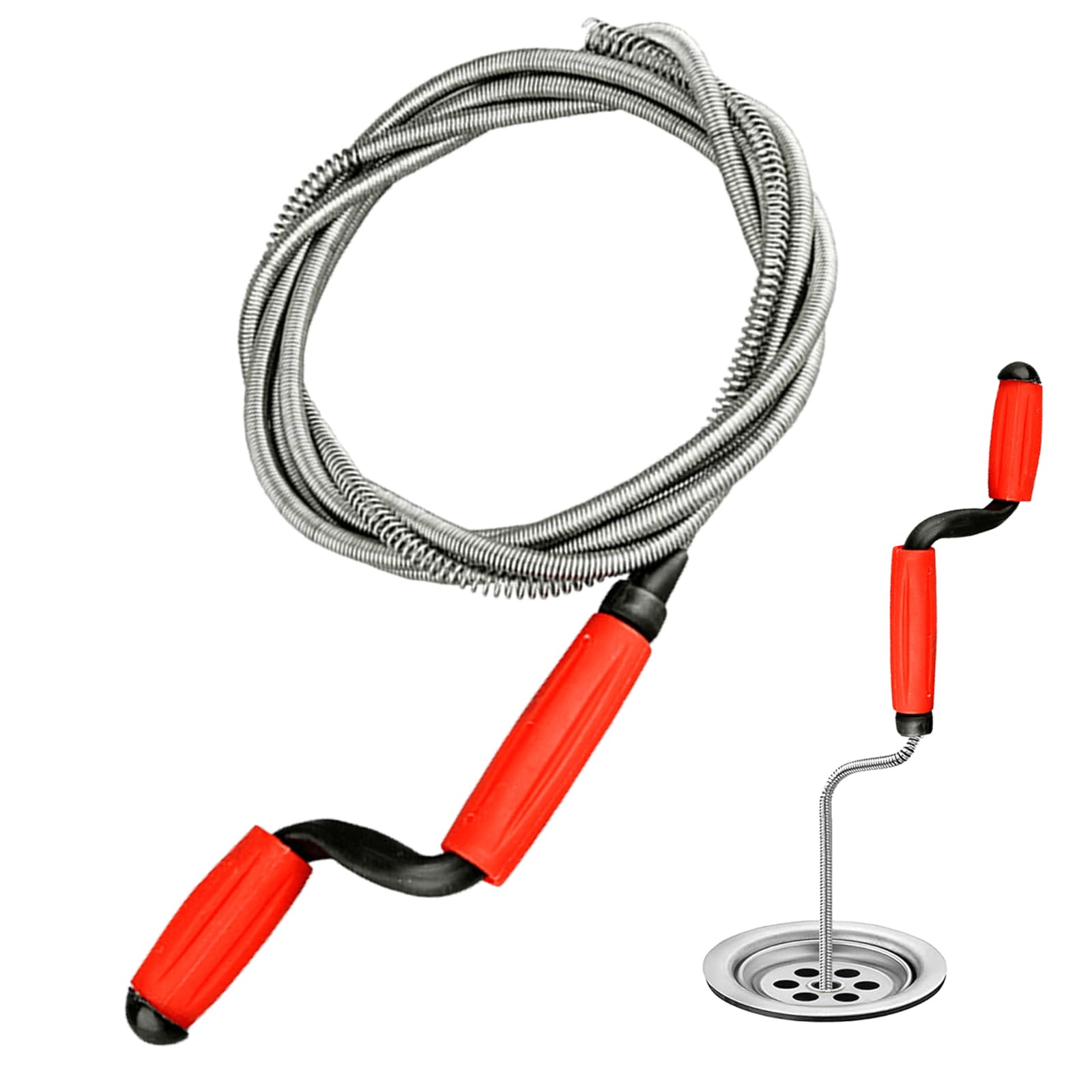 Lylxienty Drain Snake Unblocker Wire Tools Drain Unblocker Wire Rod Flexible Spring Cleaner Pipe Hair Removal Dirt Cleaning Tool Clog Remover for Sewer, Bathroom Drainage,Kitchen Sinks,Toilet 3M