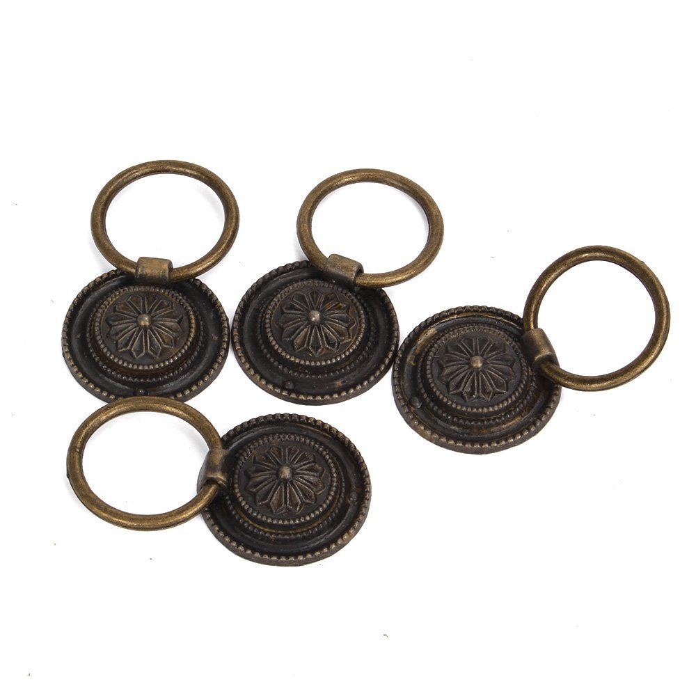 4pcs Door Ring Pull Handle Knob Decor for Cupboard Cabinet Drawer