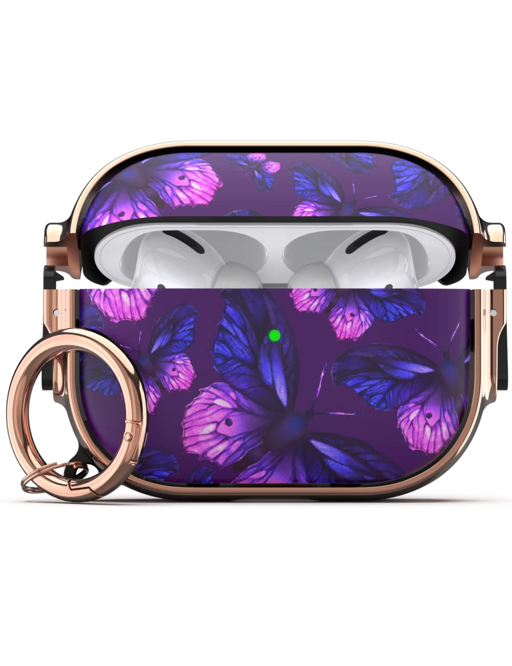 GuarzFun AirPods Pro 2 Case with Lock - Purple Butterfly