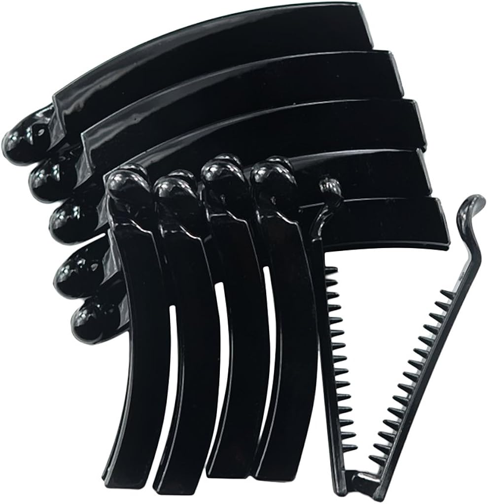 10 Pieces Plain Black Banana Hair Clip 10cm 8cm Banana Ponytail Comb