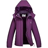 CAMEL CROWN Womens Winter Coat Waterproof Ski Jacket with Fleece Lining Windproof for Snow Rain Outdoor Hiking Mountain
