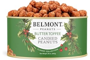 Belmont Peanuts Holiday Edition Butter Toffee Virginia Peanuts, 20 oz (1 Pack) – Hand Seasoned, No Preservatives, Absolutely Delicious – A Secret Santa Favorite