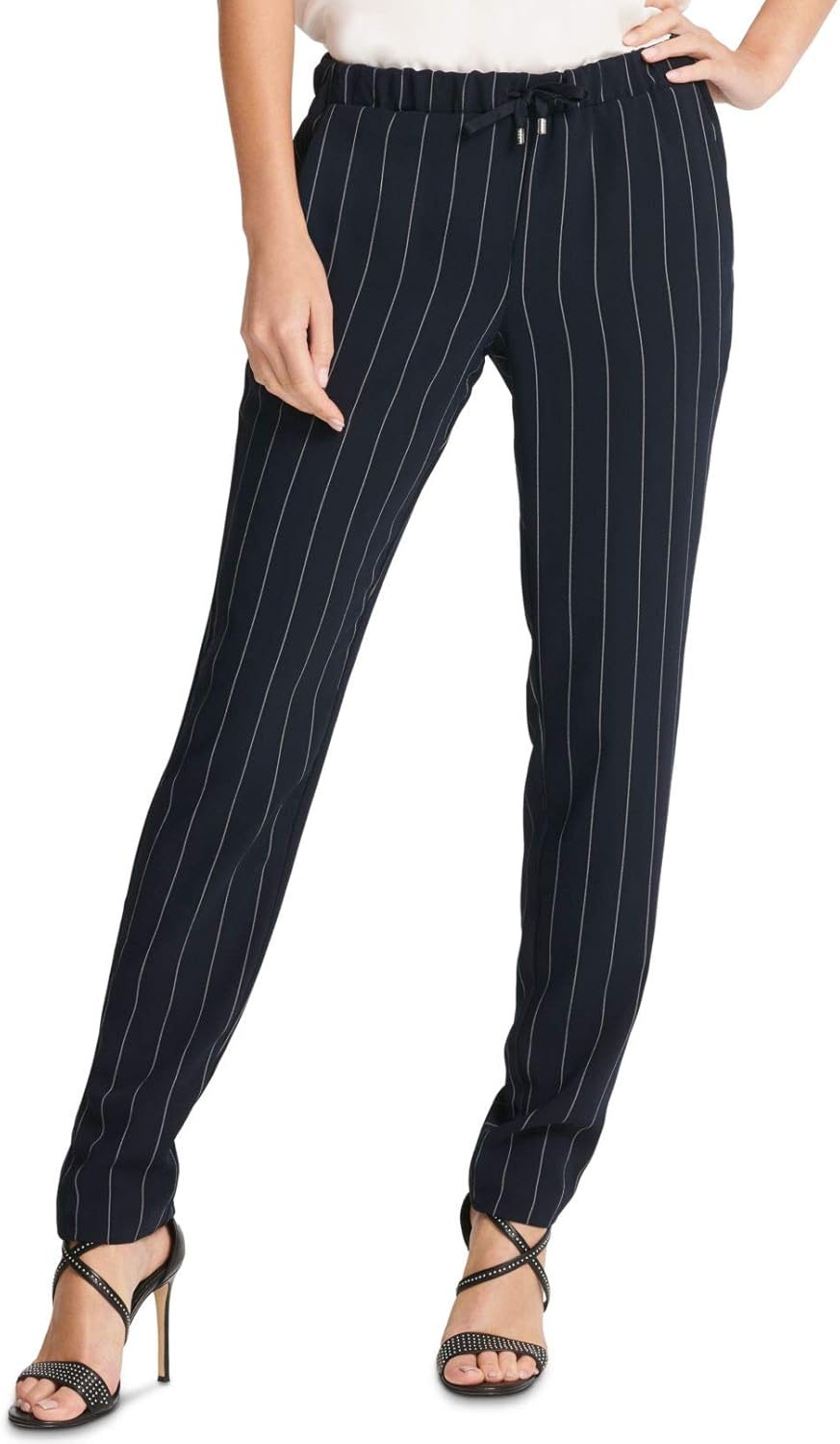 navy pinstripe pants womens