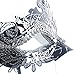 Coxeer Pretty Elegant Lady Masquerade Halloween Mardi Gras Party Mask (Black & Silver)