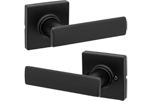 Weiser Breton Matte Black Passage Door Handle, Modern Décor Door Hardware, Reversible Hall/Closet Door Handle, Microban Embed