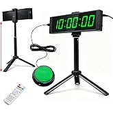 TimeRider Game Timer with Button&amp;Buzzer,Large Digital Stopwatch Timer Clock | Bright LED large display,count down,count up,interval training,solid build,portable for home gym,games,office and classroom