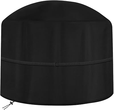 Dokon Large Fire Pit Cover Waterproof Round Ø80x50cm Black