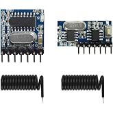 QIACHIP RX480E 433MHz RF Transmitter Receiver Module, 4CH EV1527 Kit | Decoding with 3 modes: momentary, toggle, interlock. Compatible with Arduino, ESP32 &amp; Raspberry Pi for DIY wireless control.