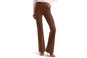 Houmous S-XXL 29''31''33''35'' Inseam Women's Bootcut Dress Pants w/Pocket Stretch Work Lounge Pant Office Casual Pants