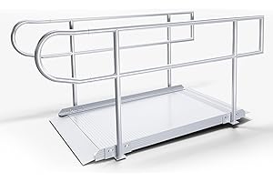 RAMPIT USA, INC. Rampit USA Empower Series Semi-Portable 36-inch Wide Aluminum Wheelchair Ramp (Ramp and Handrails, 60 inches)
