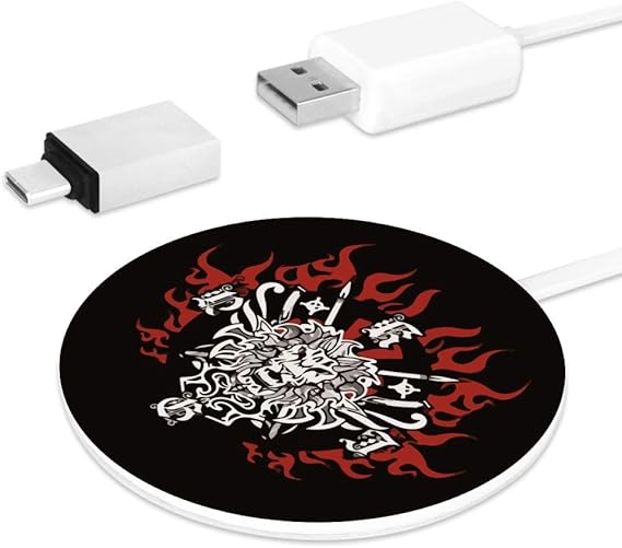 Cool Tiger Head Fire Wireless Charging Pad,Portable Phone