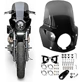 VINTGMT Motorcycle Fairing 5.75" Headlight Fairing with 13" Motorcycle Windshield 39mm Mounting Hardware(Narrow-Glide) for Harley Sportster 1100 1200 Iron 883(Smoke)