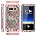 Hocase Galaxy Note 8 Case, Shockproof Heavy Duty Hybrid Silicone Rubber Bumper+Hard Shell Full Body Protective Phone Case w/Cute Mandala Floral Print for Samsung Galaxy Note 8 2017 - Rose Gold Pink