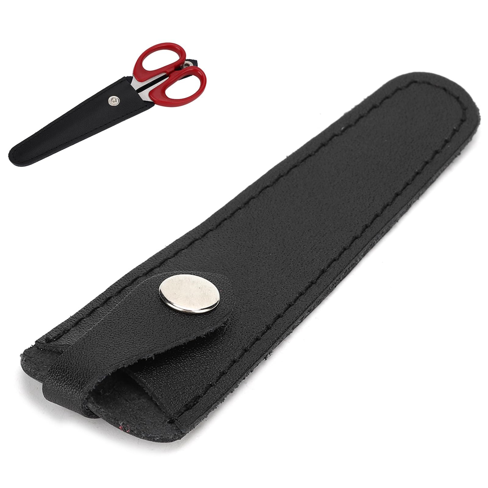 Salon Hair Scissor Bag, Scissors Safety Sheath Bag, Professional PU Leather Scissors Bag Portable Scissors Storage Holder, Holster Organizer Hairdressers Tools(Black)