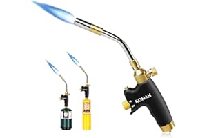 KOMAN Propane Torch Head,High Intensity Trigger Start Map Gas Torch Kit with Self Ignition,Welding Torch by Propane MAPP, MAP/PRO,Mapp Gas Torch Head,Blow Torch,for Soldering,Brazing(CSA Certified)