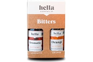 Hella Cocktail Co. 2-Pack Bitters Bar Set (3.4 Fl Oz Total) - Craft Aromatic and Orange Cocktail Bitters Made with Real Fruit Peel and Whole Spices