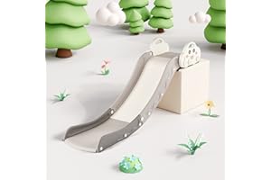 DUKE BABY Indoor Kids Baby Couch Slide for Toddler 1-3, Sofa Slide Add-on Attachment for Bed Nugget Playgrounds, with Secure Base Guardrail, Gentle Slope Extended Buffer Zone, Fun Cute Cloud Design, White
