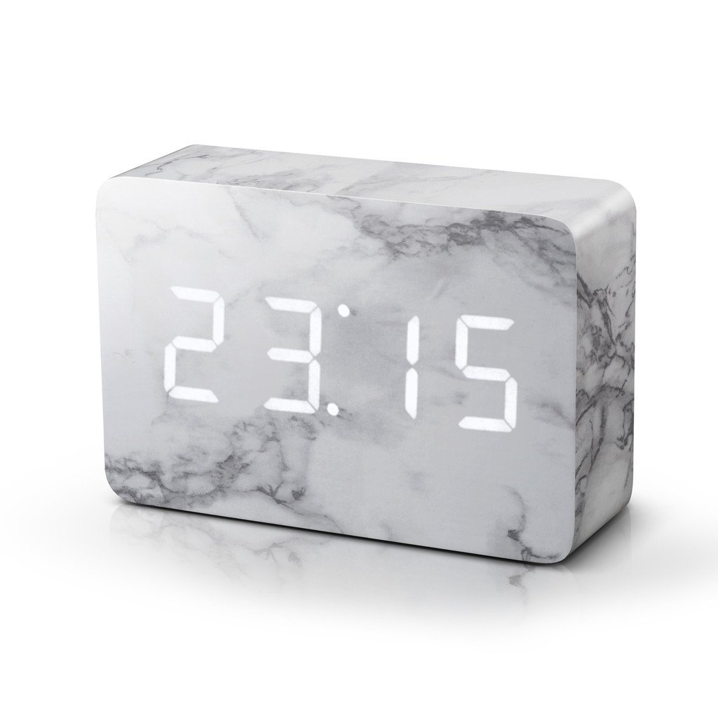 Gingko Design GK15W5 Alarm Clock, Wood, Marble, One size