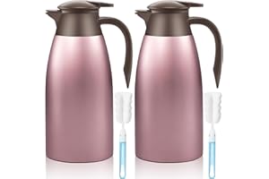 2 Pcs 68 oz Thermal Coffee Carafe Insulated Stainless Steel Coffee Carafe for Hot Liquids Vacuum Thermal Pot Creamer Carafe D